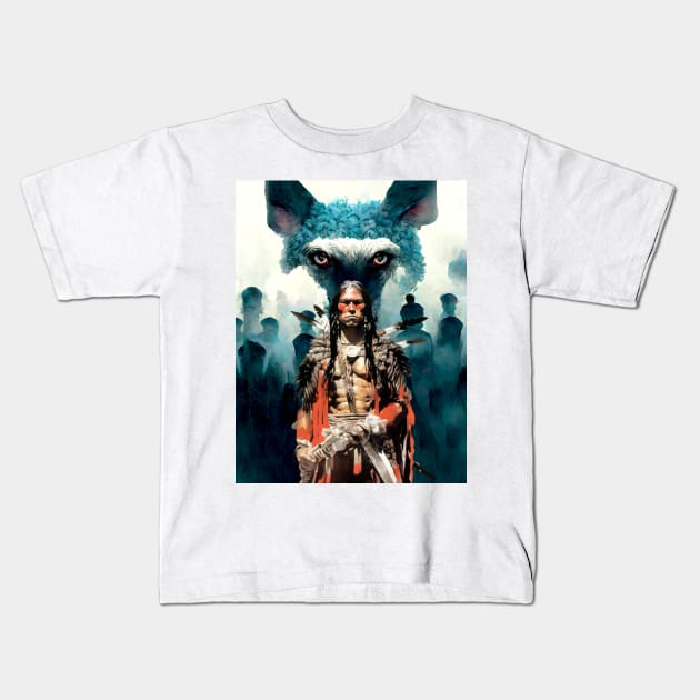 National Native American Heritage Month: "The Strength of the Wolf is the Pack, and the Strength of the Pack is the Wolf" Osage Nation Proverb Kids T-Shirt by Puff Sumo